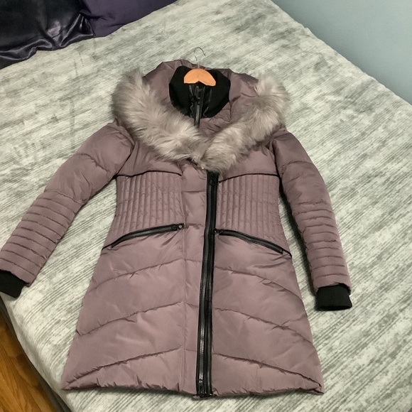 Gigi Mid-Length Parka in Plum - Picture 3 of 5